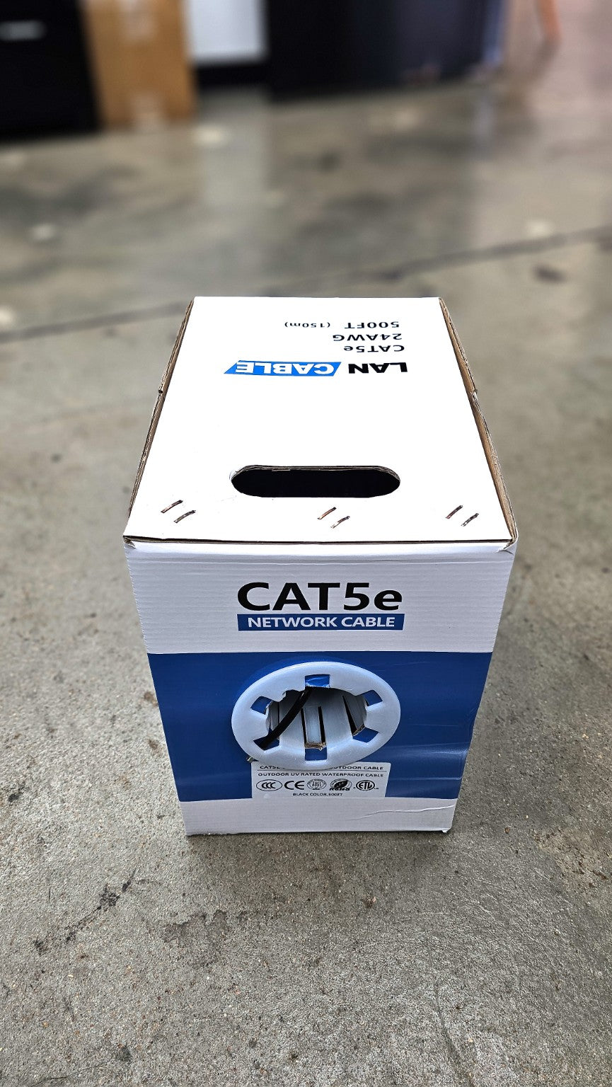 PatchHub 500ft Cat5e Ethernet cable box for wired networking and IT installations