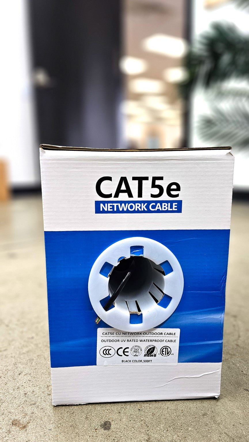 PatchHub 500ft Cat5e Ethernet cable box for wired networking and IT installations