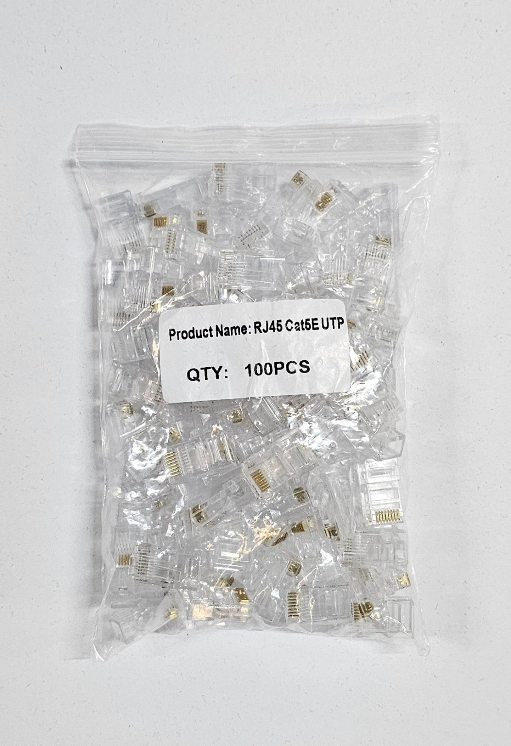 PatchHub 100-pack RJ45 connectors for Cat5e Ethernet cable terminations and custom network installations