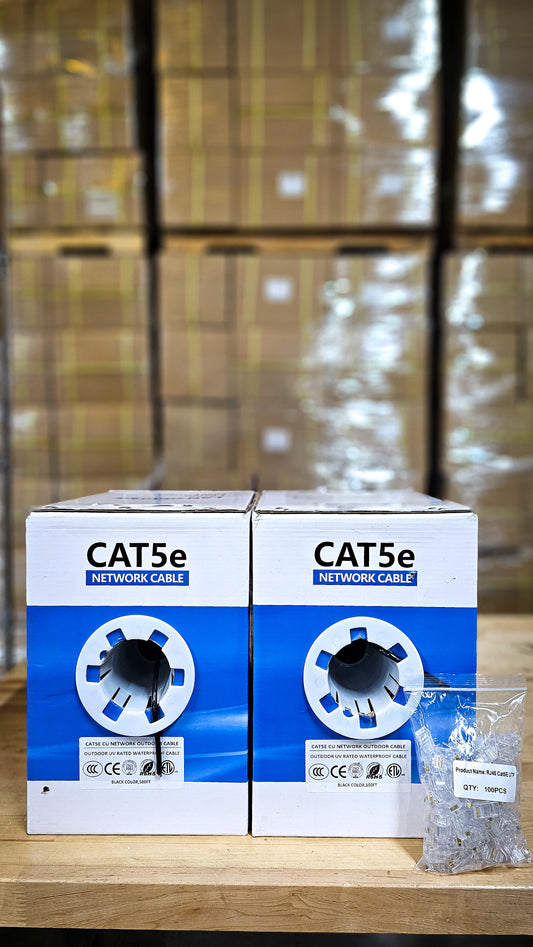 Pro Installer Kit – 1000ft Cat5e + RJ45 Connector Pack
