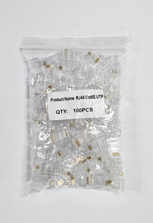 PatchHub 100-pack RJ45 connectors for Cat5e Ethernet cable terminations and custom network installations